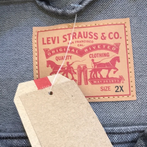NWT! LEVI'S Size 2X denim button down jacket - Picture 5 of 8
